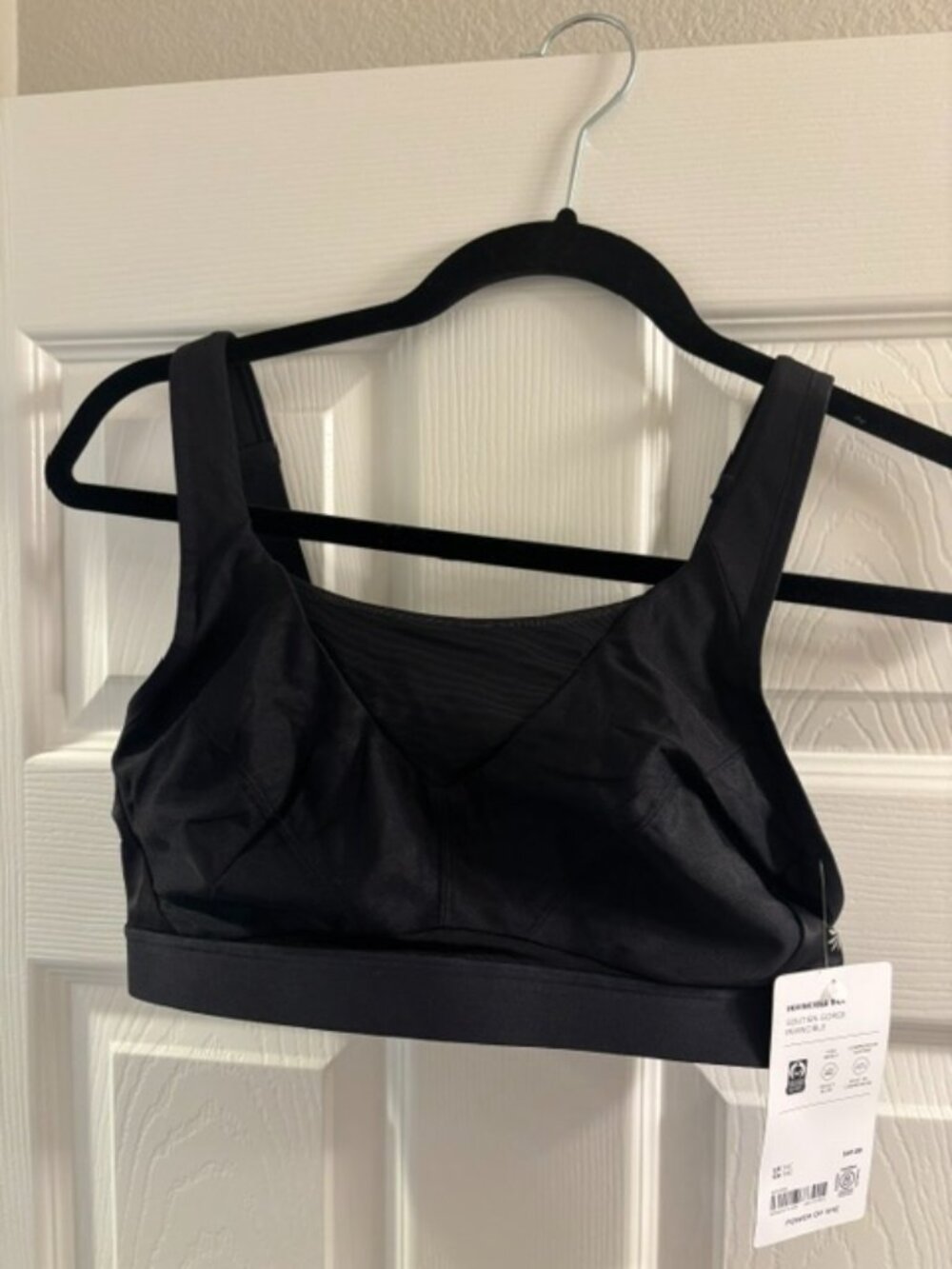 TWO NWT Athleta Invincible High Impact Sports Bras - White and Black 34C